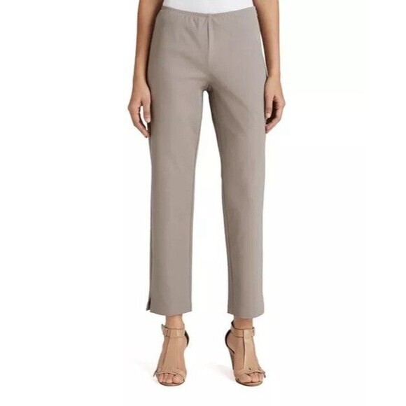 Eileen Fisher Pants Women Sz XS Tan Hi Rise Comfort Stretch Slim Ankle Trousers - Picture 1 of 15